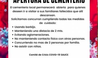 Se habilito la apertura del Cementerio