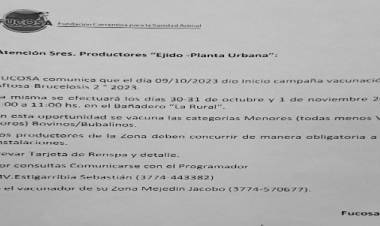 A los Productores de zona Ejido de Sauce.