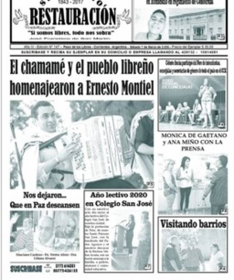 Paso de los Libres. El Semanario Restauración