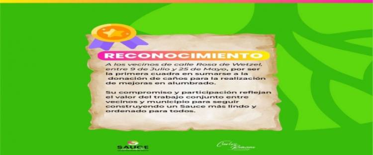 Reconocimiento al compromiso vecinal.